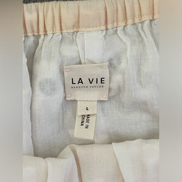 Dress LA VIE REBECCA TAYLOR BEIGE EMBROIDERED SIZE LARGE - Picture 4 of 12